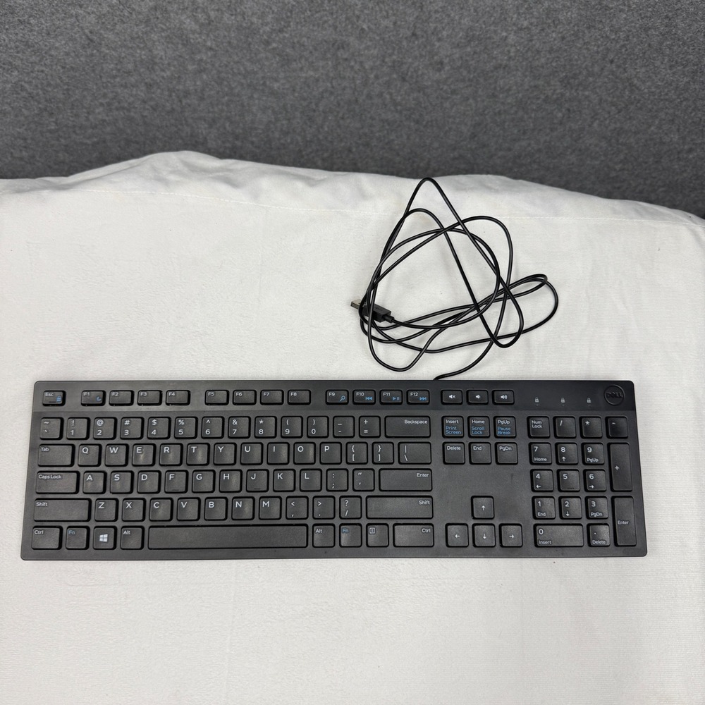 Dell KB216d Wired Keyboard Black USB Full Size Multimedia Keys Chiclet Style